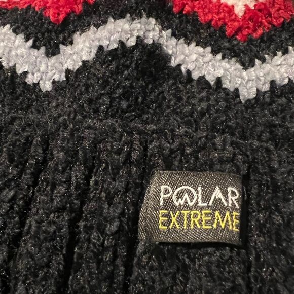 😊 3/$30 POLAR EXTREME HEAT CHEVRON CHENILLE CUFF HAT W/FAUX FUR POM Grey new! - Picture 2 of 11